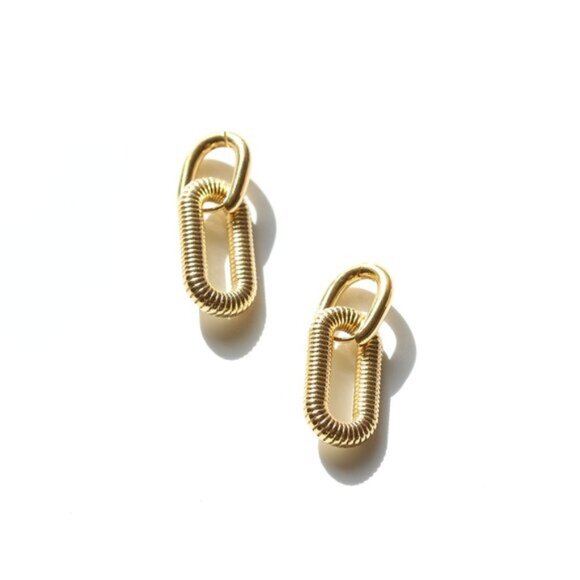 14K Gold Filled Paper Clip Earrings - Picture 4 of 5
